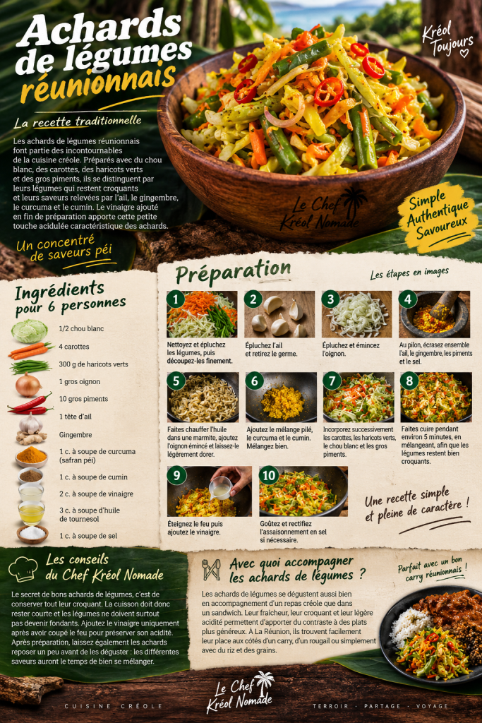 Fiche recette des achards de légumes réunionnais