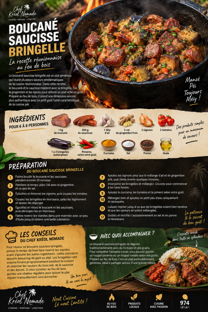 Fiche recette du boucané saucisse bringelle réunionnais