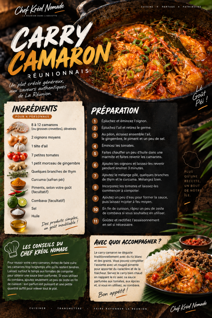 Fiche recette du carry camaron réunionnais