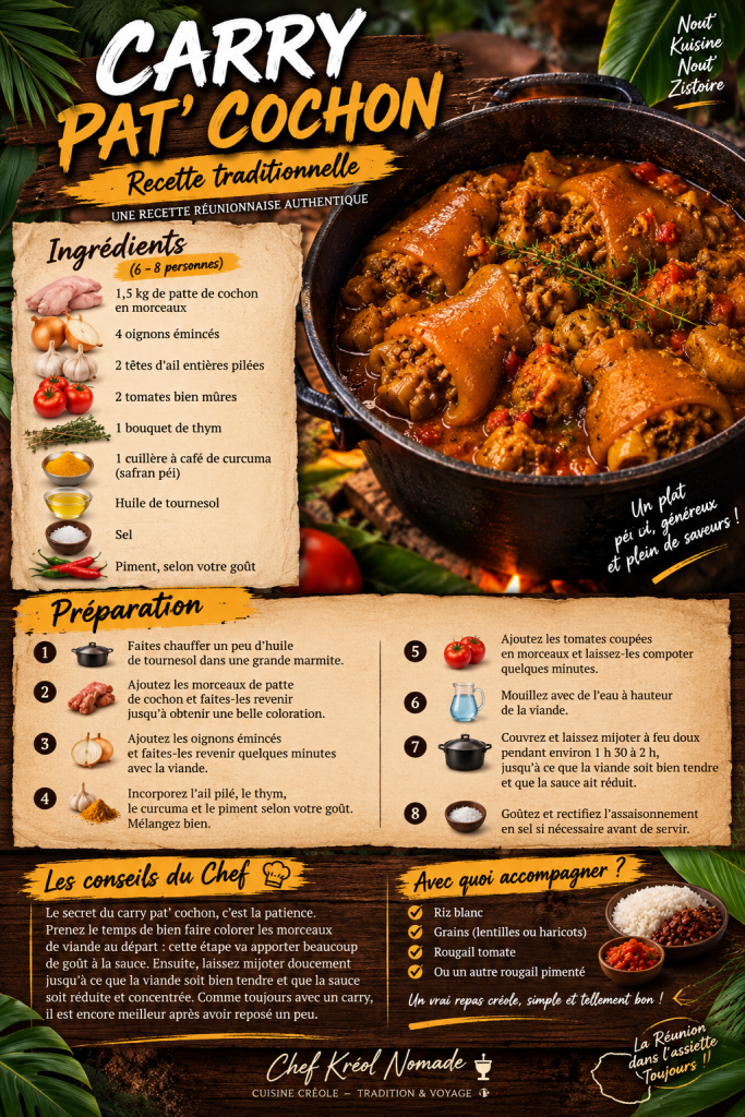 Fiche recette du carry pat’ cochon réunionnais