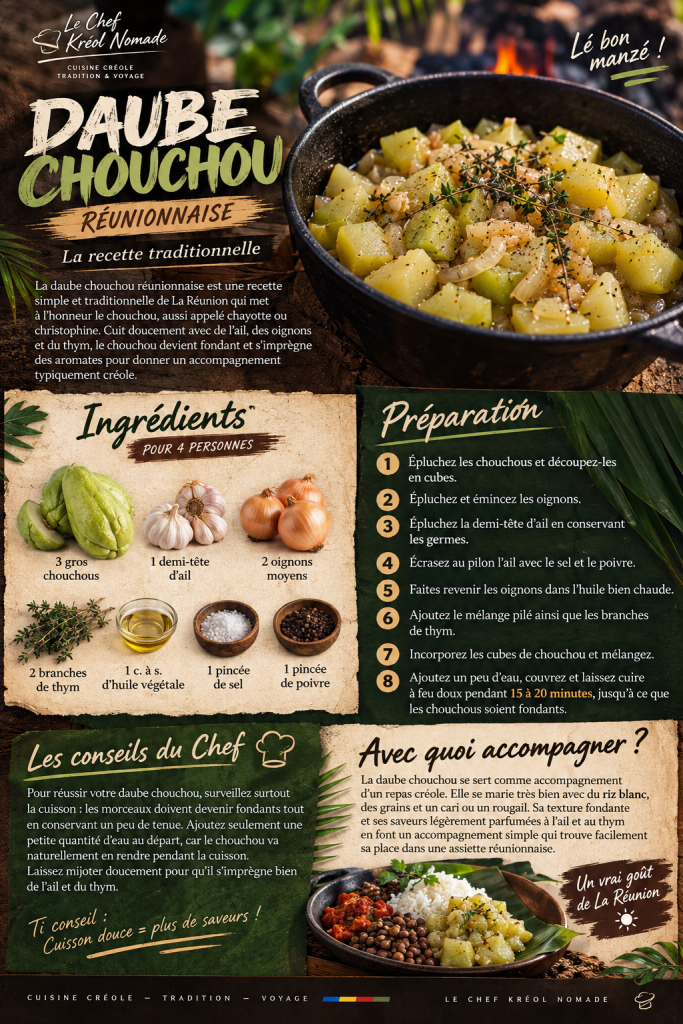 Fiche recette de la daube chouchou réunionnaise