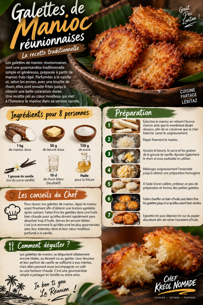 Fiche recette des galettes de manioc réunionnaises traditionnelles – Chef Kréol Nomade
