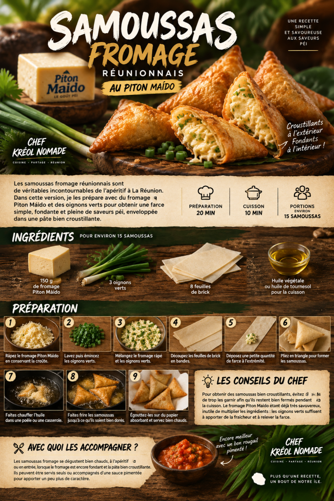 Fiche recette des samoussas fromage réunionnais au Piton Maïdo
