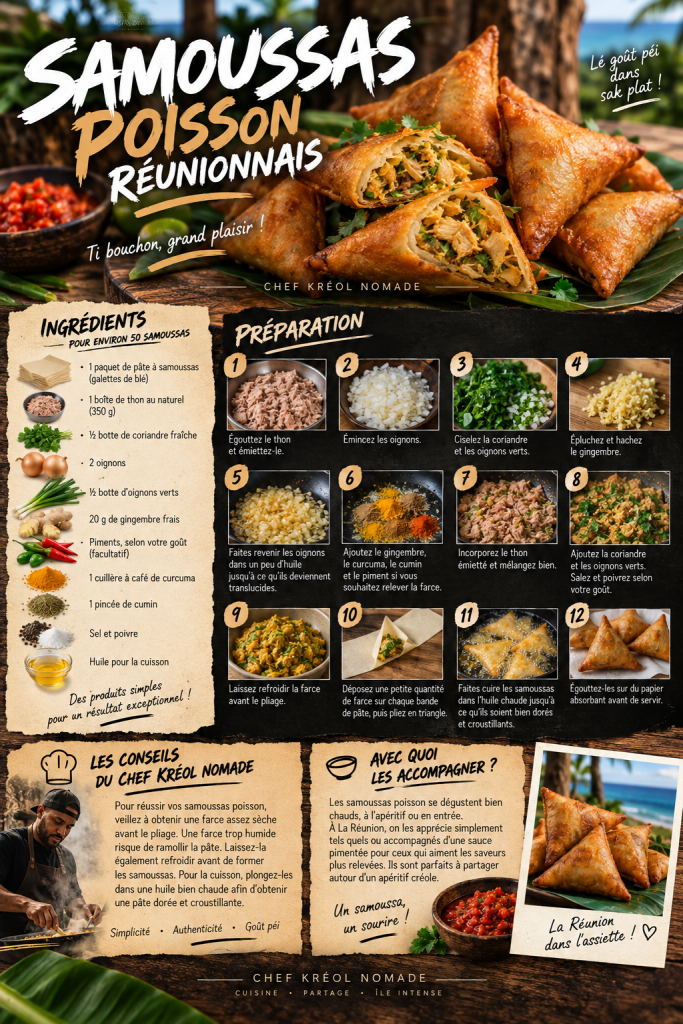 Fiche recette des samoussas poisson réunionnais