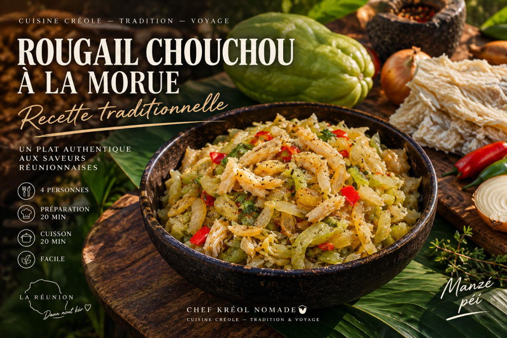Lire la suite à propos de l’article Rougail chouchou à la morue : recette réunionnaise traditionnelle